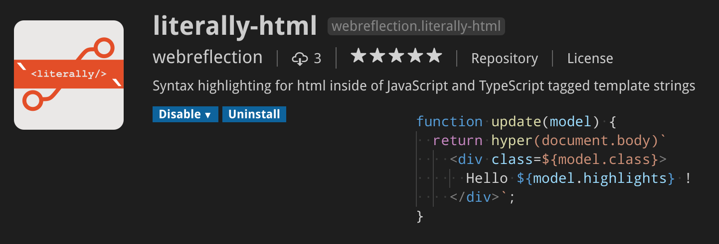 literally-html example